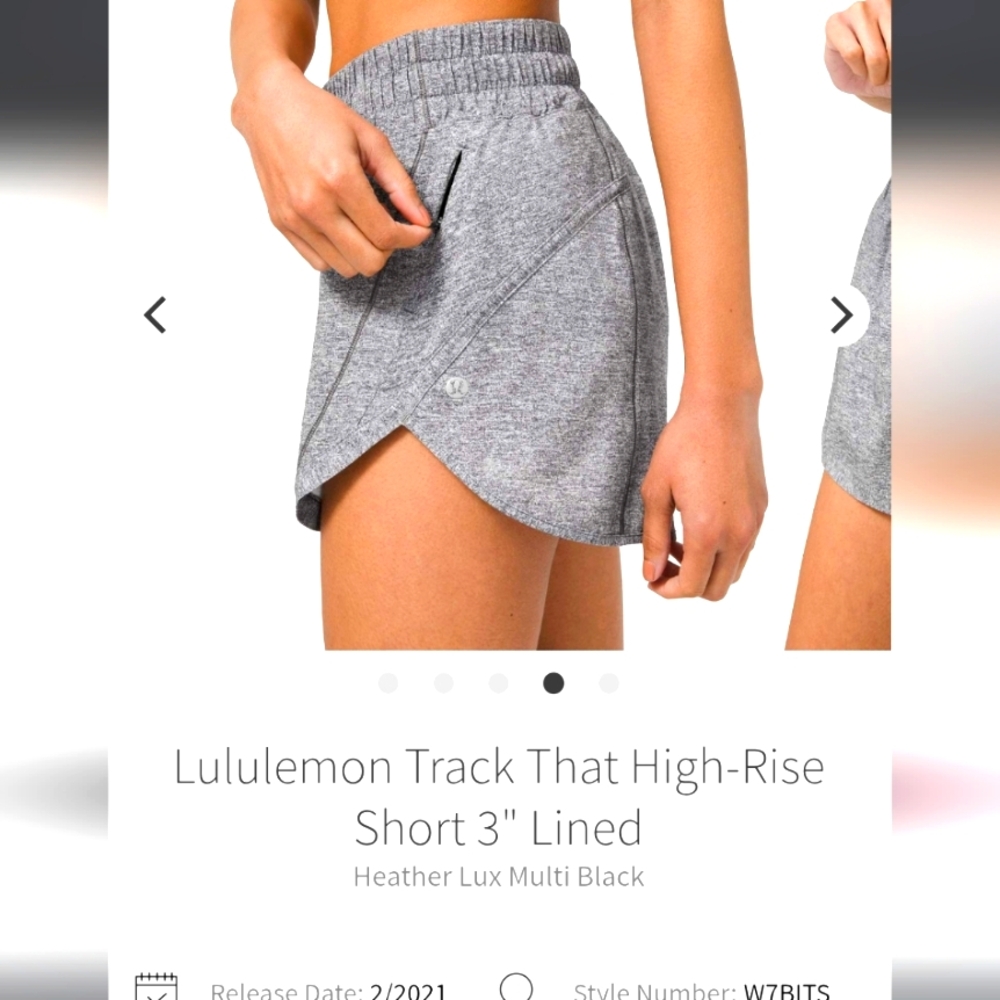 lululemon athletica Heather Lux Multi Black Athletic Shorts